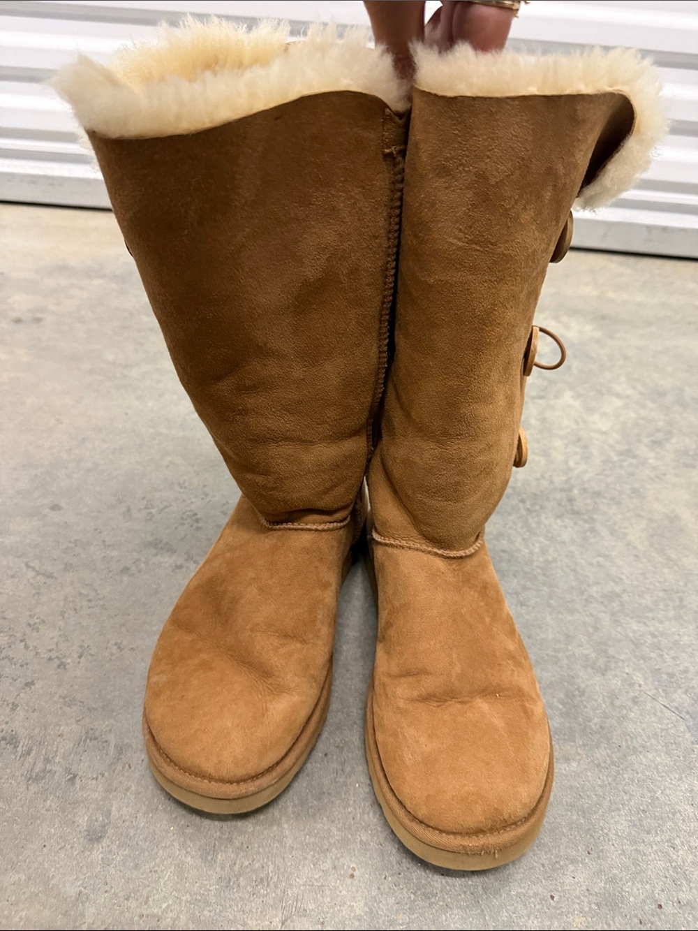 UGG Tall Shearling-Lined Suede Boots - Chestnut